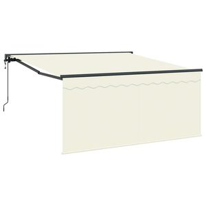 vidaXL Toldo Retr&aacute;til Creme 350 x 250 cm Poli&eacute;ster e Alum&iacute;nio