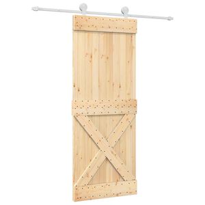vidaXL Porta Deslizante 80 x 210 cm Natural e Branco