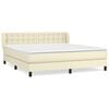 vidaXL Cama com molas/colch&atilde;o 180x200 cm couro artificial cor creme
