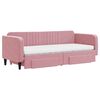 vidaXL Sofá-cama com gavetão e gavetas 80x200 cm veludo rosa