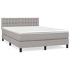 vidaXL Cama com molas/colch&atilde;o 140x200 cm tecido cinzento-claro