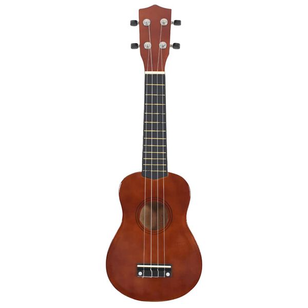 vidaXL Conjunto ukulele soprano infantil c/ saco madeira clara 23"