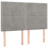 vidaXL Cabeceira Cinza Claro 144x5x118/128 cm Veludo