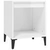vidaXL Mesa de cabeceira 40x35x50 cm branco brilhante
