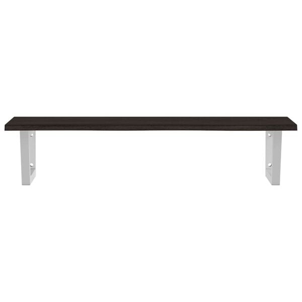 vidaXL Prateleira de parede p/ lavat&oacute;rio a&ccedil;o/madeira carvalho maci&ccedil;a