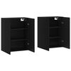 vidaXL Arm&aacute;rios de parede 2 pcs 69,5x34x90 cm preto