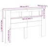 vidaXL Cabeceira LED Carvalho preto 160 x 18,5 x 103,5 cm