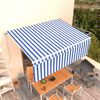 vidaXL Toldo retr&aacute;til manual com estore 4x3 m azul e branco