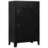 vidaXL Aparador de arruma&ccedil;&atilde;o industrial 75x40x120 cm a&ccedil;o preto