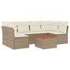 vidaXL 7 pcs conjunto de sof&aacute;s p/ jardim com almofad&otilde;es vime PE bege