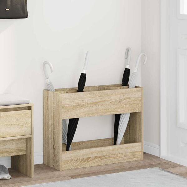 vidaXL Suporte de Guarda-Sol Carvalho Sonoma 65 x 24 x 50 cm