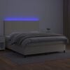 vidaXL Cama box spring c/ colch&atilde;o/LED 180x200cm couro artificial creme