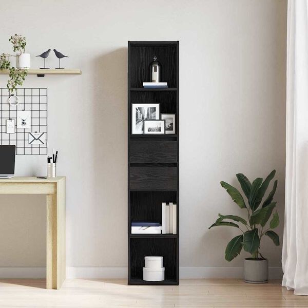 vidaXL Gabinete de Livros Carvalho Preto 36 x 30 x 171 cm