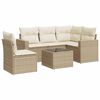 vidaXL 6 pcs conjunto de sof&aacute;s p/ jardim com almofad&otilde;es vime PE bege