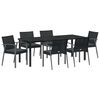 vidaXL Conjunto de Jantar para Jardim 7 pcs Preto e Cinza Rattan de PE