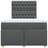 vidaXL Cama boxspring com colch&atilde;o 120x190 cm tecido cinzento-escuro
