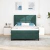 vidaXL Cama Box com colch&atilde;o Verde Escuro 200 x 160 cm Poli&eacute;ster