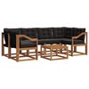 vidaXL Conjunto de Sof&aacute;s para Exterior 7 pcs Natural e Preto