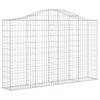 vidaXL Cesto gabi&atilde;o arqueado 200x30x120/140 cm ferro galvanizado