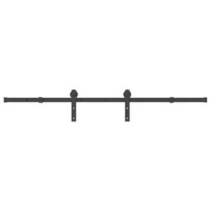 vidaXL Kit de ferragens para porta deslizante 183 cm a&ccedil;o preto