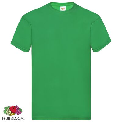 Fruit of the Loom T-shirts originais 5 pcs algodão S verde