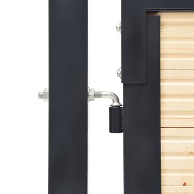 vidaXL Portão de vedação aço e madeira de abeto 513x150 cm