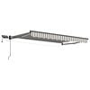 vidaXL Toldo retr&aacute;til manual com LEDs Cinza Claro e Branco