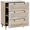 vidaXL Buffet 60 x 33 x 75 cm Madeira de mangueira maci&ccedil;a Branco