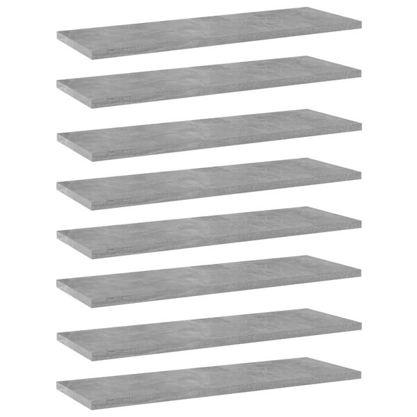 vidaXL Prateleiras para estante 8 pcs 60x20x1,5cm contraplacado cinza