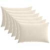 vidaXL Almofada com travesseiro HEERLEN 6 unid. Creme Tecido Chenille
