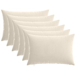 vidaXL Almofada com travesseiro HEERLEN 6 unid. Creme Tecido Chenille