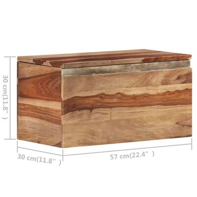vidaXL Arca de arrumação 30x30x57 cm madeira de sheesham maciça