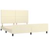 vidaXL Estrutura de cama c/ cabeceira couro artificial 180x200cm creme