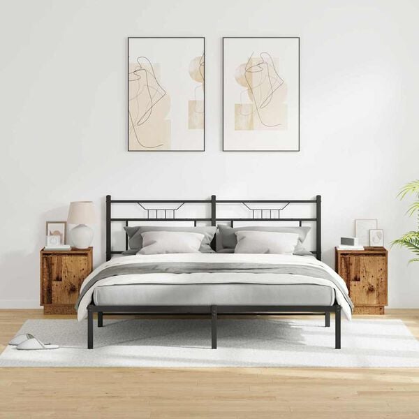 vidaXL Arm&aacute;rio de Cabeceira 2 pcs Madeira antiga 39 x 34,5 x 50 cm