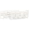 vidaXL 11 pcs conj. de jantar p/ jardim madeira de pinho maciça branco