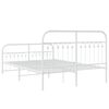 vidaXL Estrutura de cama com cabeceira e p&eacute;s 137x190 cm metal branco