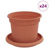 vidaXL Vasos de Plantas 24 unid. Vermelho Tijolo Pl&aacute;stico