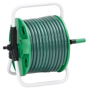 vidaXL Enrolador independente com mangueira de 20 m PVC verde