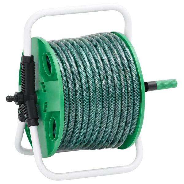 vidaXL Enrolador independente com mangueira de 20 m PVC verde