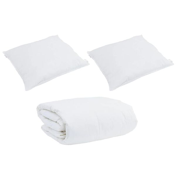 vidaXL Conjunto de Edredom com travesseiro 3 pcs Branco Pena de ganso