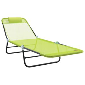 vidaXL Espregui&ccedil;adeira dobr&aacute;vel Verde 182 x 55 x 85,5 cm Textilene