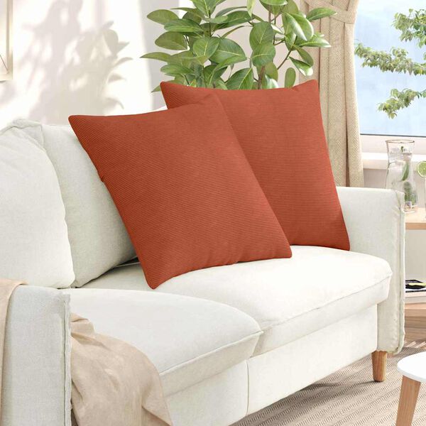 vidaXL Travesseiros de Sof&aacute; 2 pcs Laranja Vermelho 60 x 60 cm