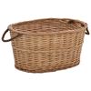 vidaXL Cesto para lenha com pegas 56x40x28 cm salgueiro natural