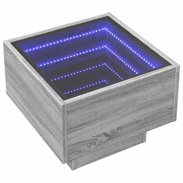 vidaXL Mesa de apoio c/ LEDs 40x40x30 cm derivados de madeira