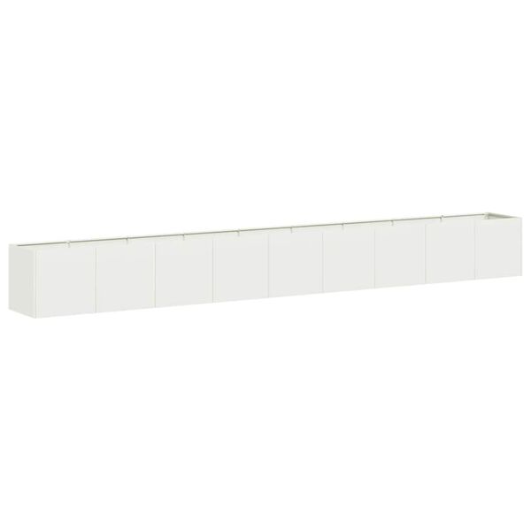 vidaXL Vaso floreira 360x40x40 cm aço laminado a frio branco
