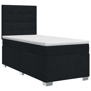 vidaXL Cama box spring com colch&atilde;o Preto 80 x 200 cm Tecido