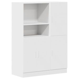 vidaXL 2 pcs arm&aacute;rio de cozinha conjunto derivados de madeira branco