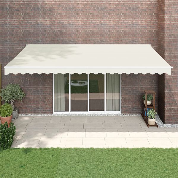 vidaXL Toldo retr&aacute;til autom&aacute;tico 5x3 m cor creme