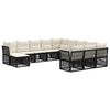 vidaXL Conjunto de Sof&aacute; de Jardim 12 unid. Preto vime PE