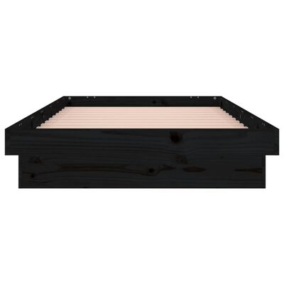 vidaXL Estrutura de cama c/ luzes LEDs 100x200cm madeira maciça preto